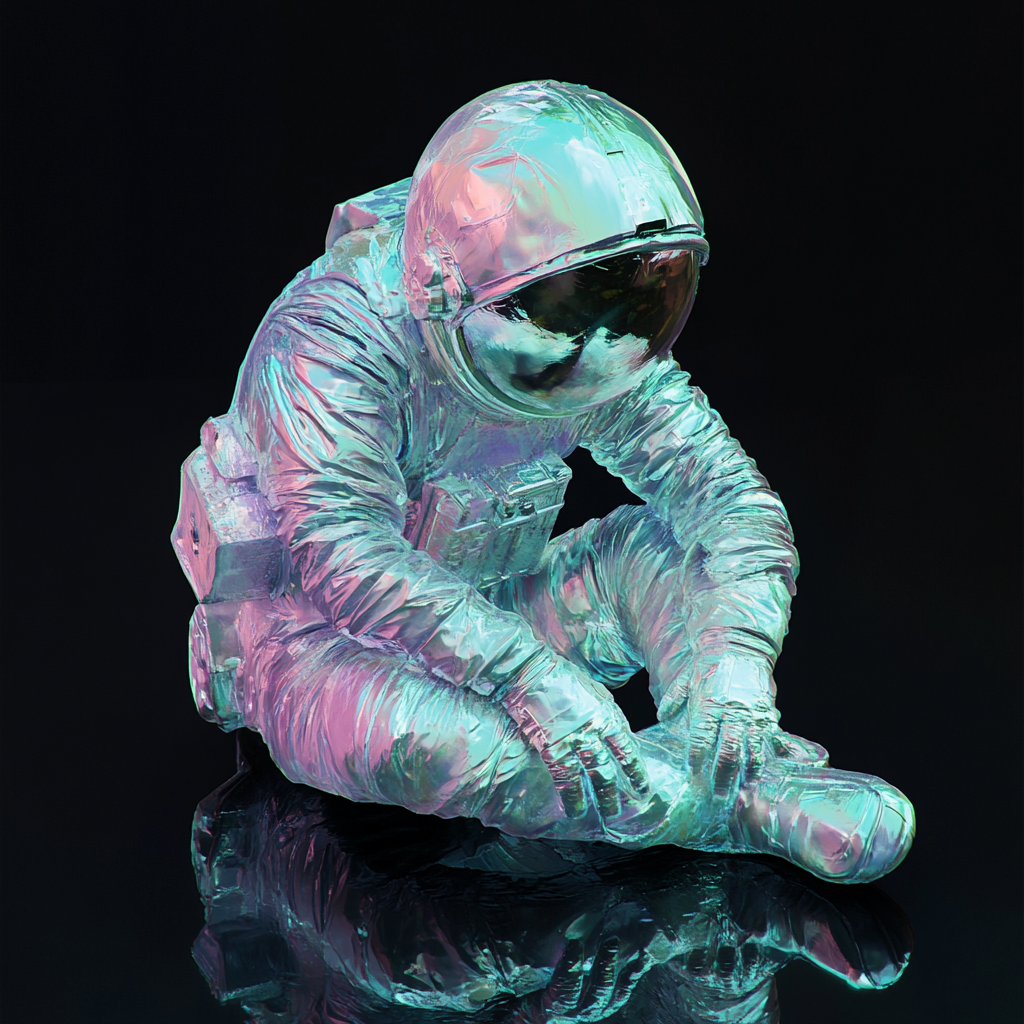 An astronaut in glass suit