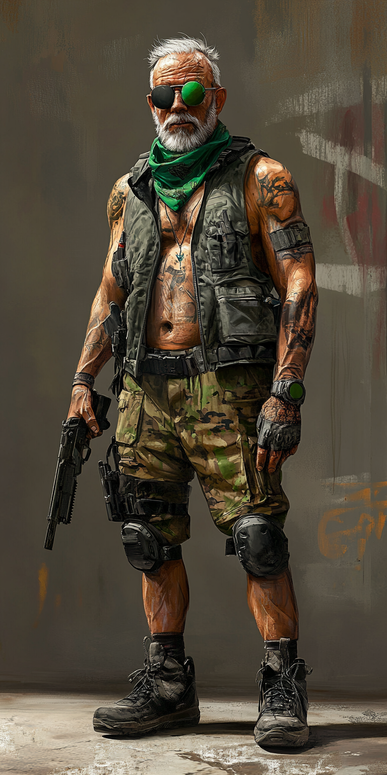 An experienced gang member in high-tech, tropical city.