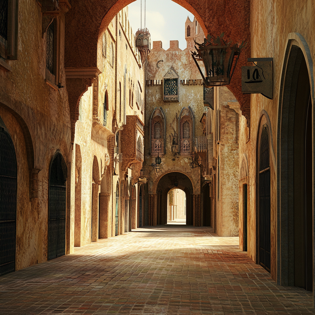 Ancient castle with Italian & Arab architecture, no roof.