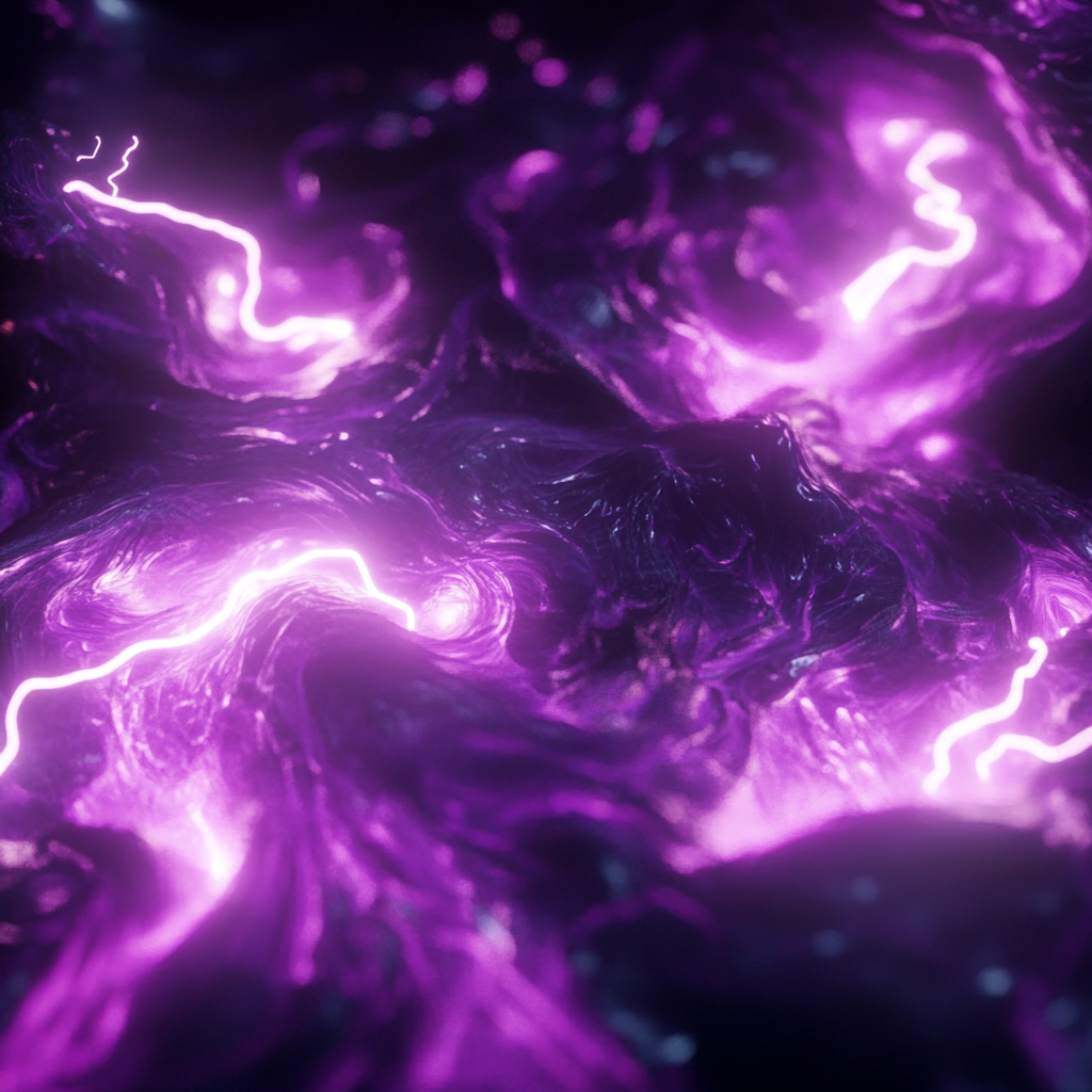 Anime style energy swirls with lightning bolts 3D render