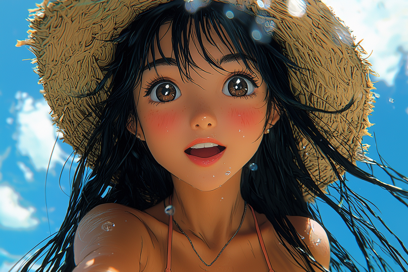Anime with hand-drawn techniques, vibrant colors, nostalgic warmth.