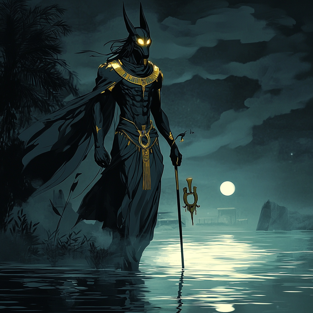 Anubis, Powerful God, Guards Nile at Night