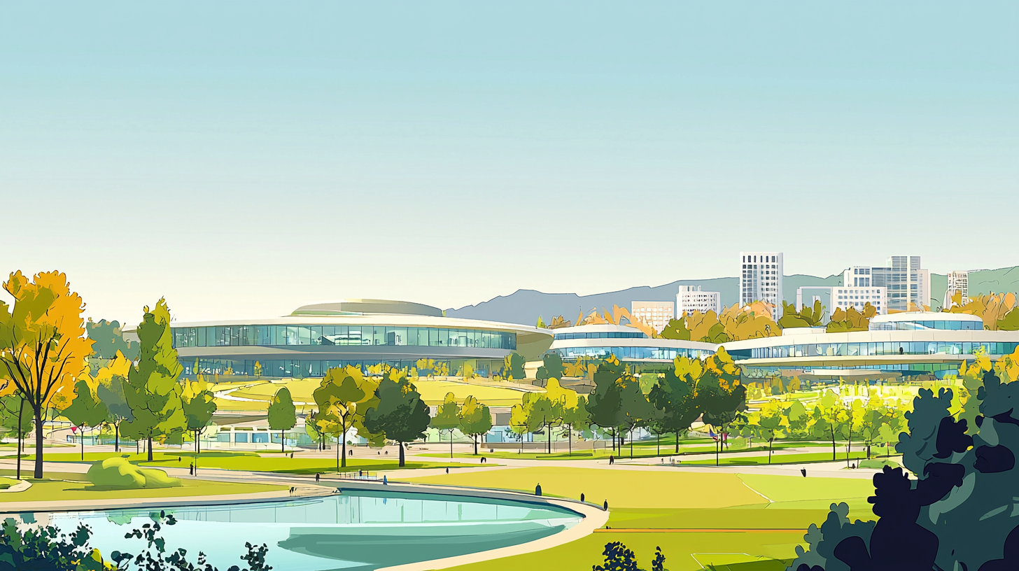 Apple Park in Silicon Valley for Korean webtoon art.