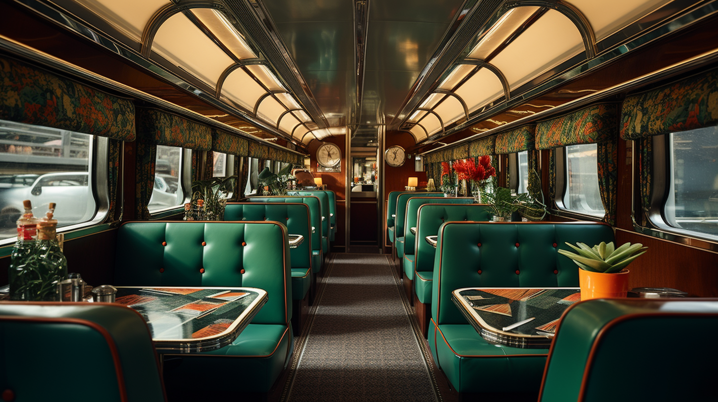 Art Deco Train Carriage with Champagne Service.