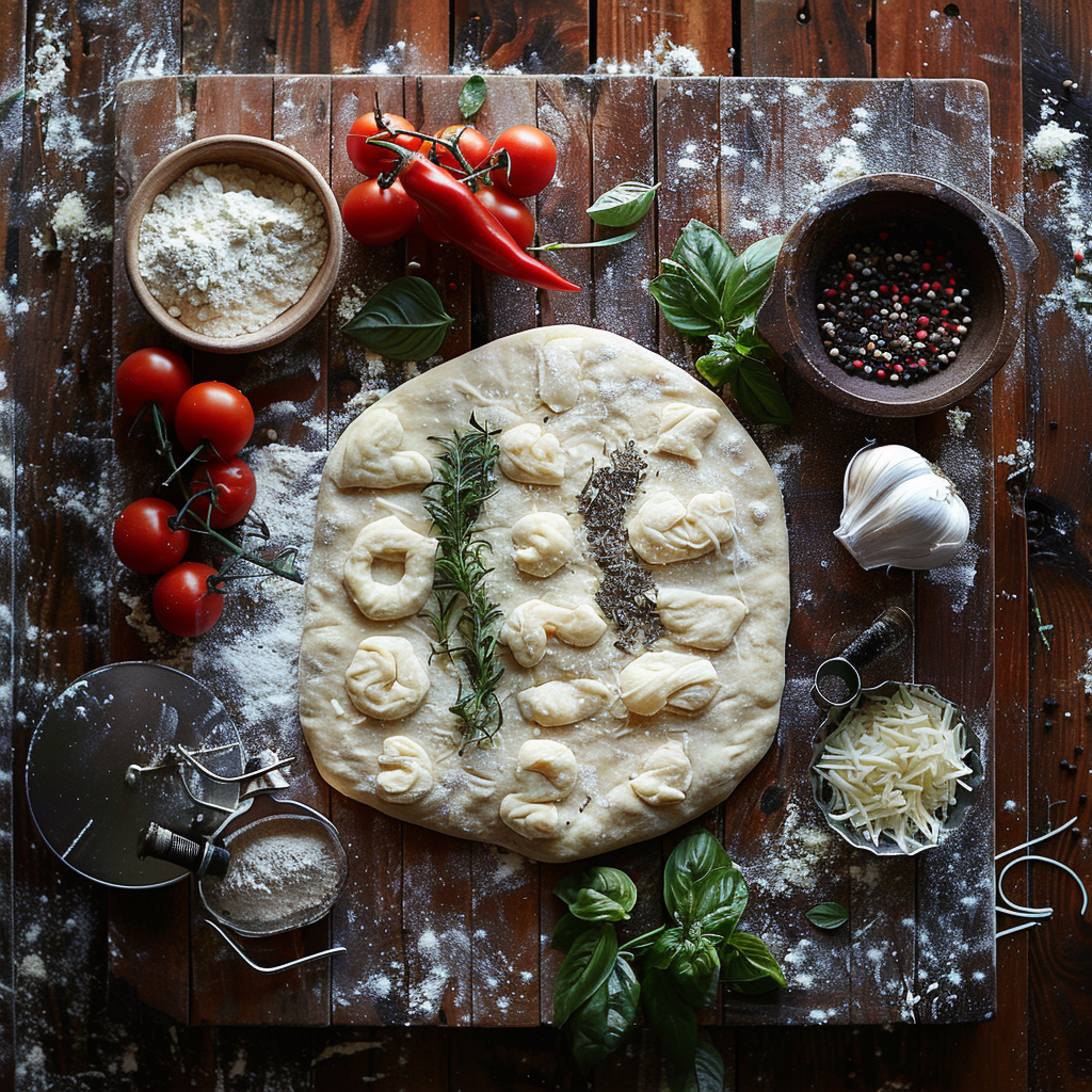 Artisanal Pizza Dough with Herbs and Cheese - 2014