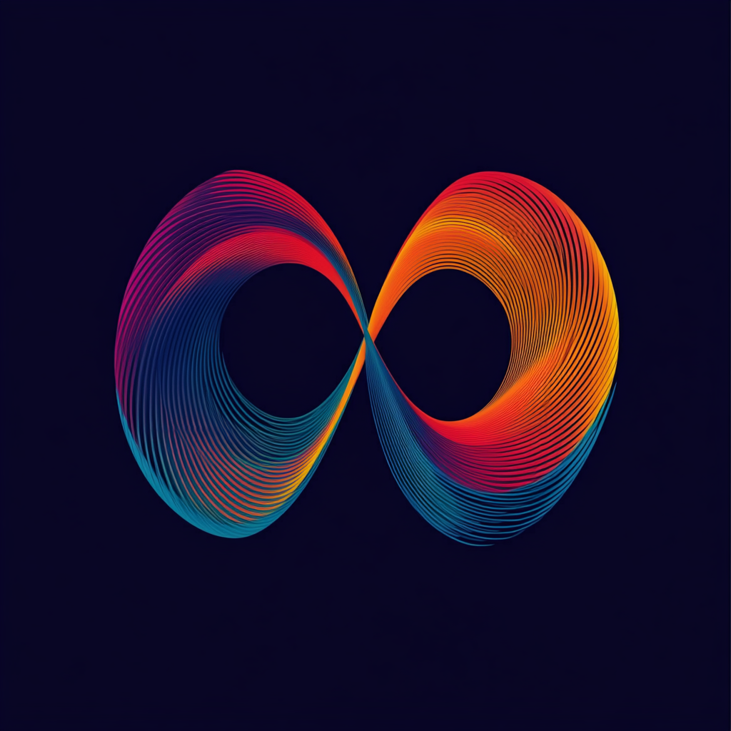 Artwork: Time will tell logo with infinite patterns