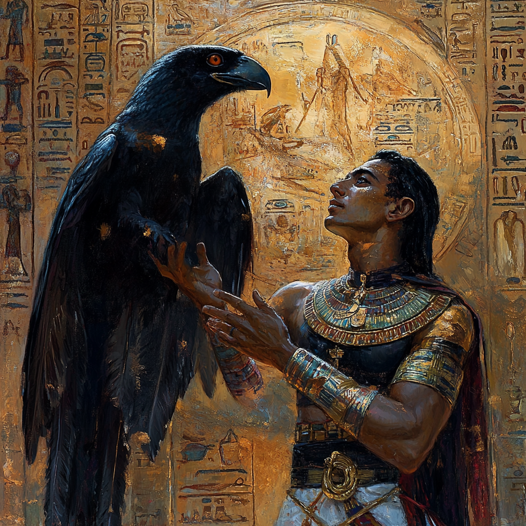 Atum, creator of world, children Shu and Tefnut.