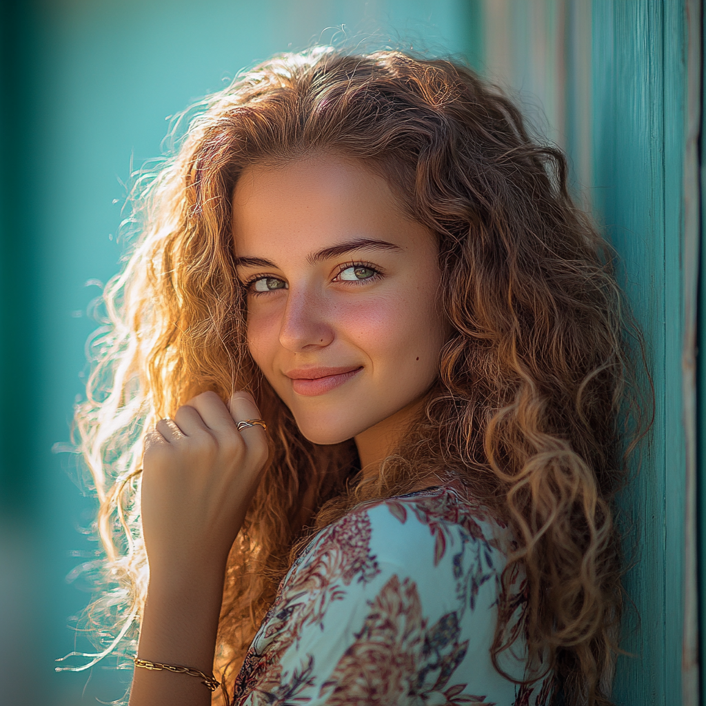 Authentic Romanian Woman Smiling in Nature