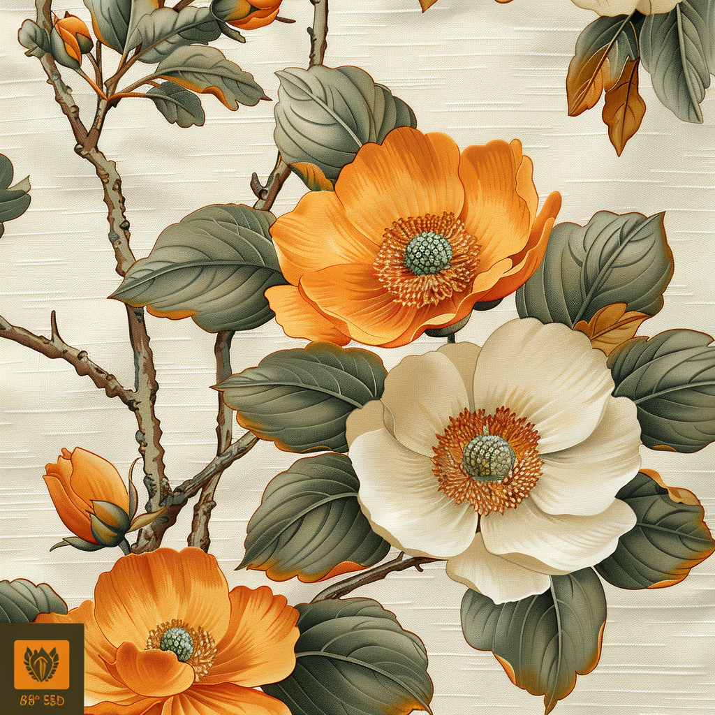 Autumn Plants and Flowers Bedding Pattern Design 2025