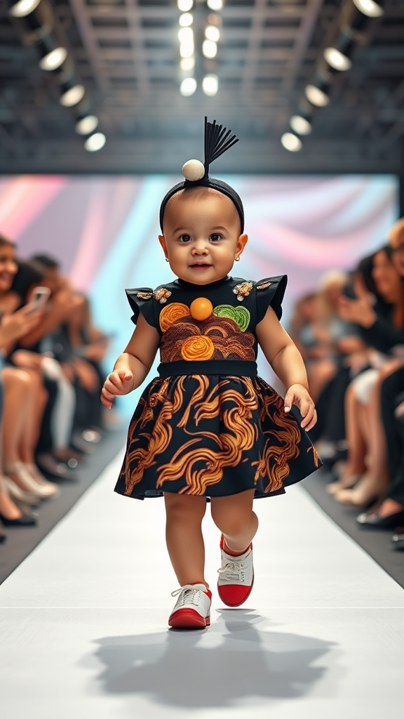 Baby's Stylish Ramen-Inspired Fashion Show