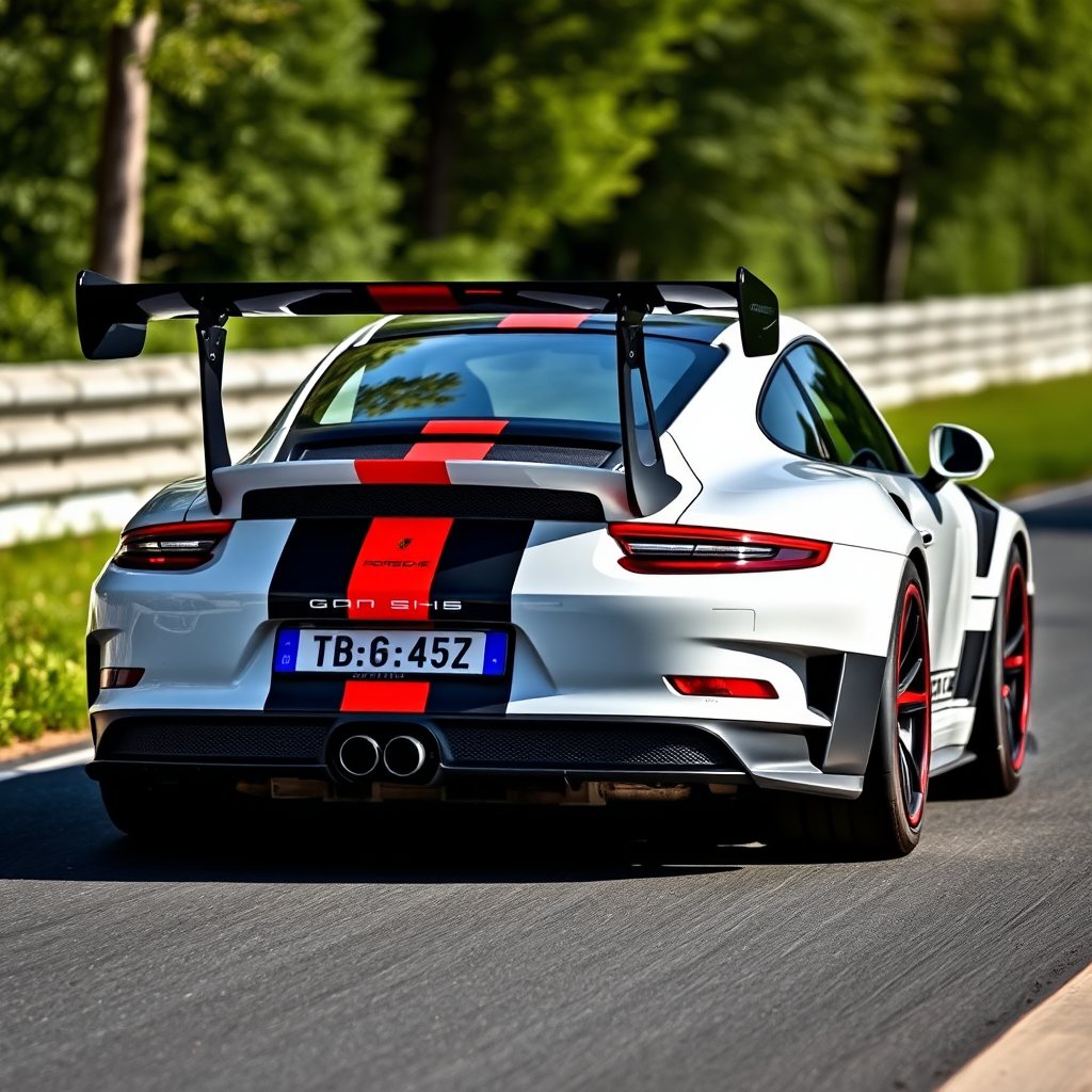 Back view of Porsche 911 GT3 RS race car