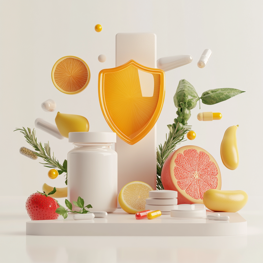 Balanced Nutrition Supports Immune System: A 3D Illustration