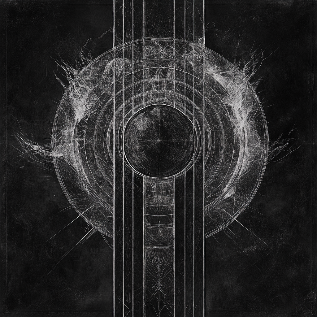 Beautiful Geometric Drawing for Melodic Black Metal Album