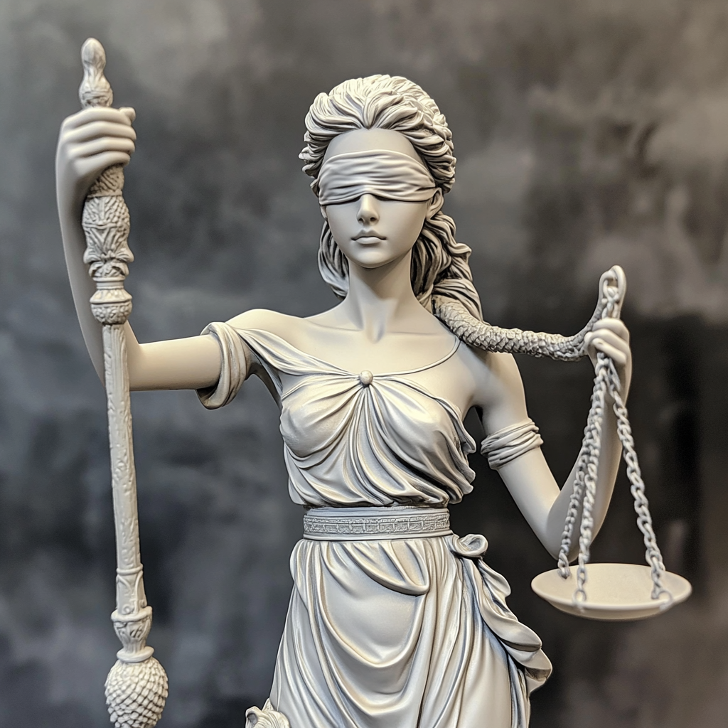 Beautiful Greek-style Lady Justice Statue with Intricate Details