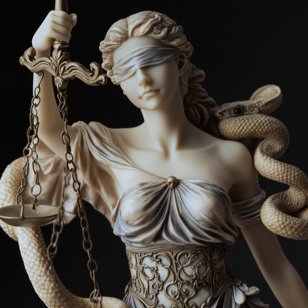 Beautiful Lady Justice Statue with Intricate Details