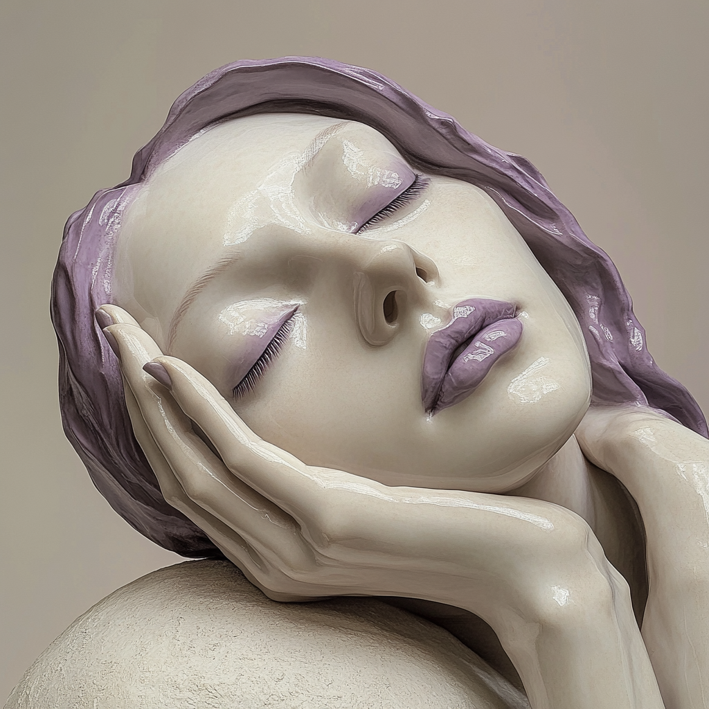 Beautiful Sleeping Woman in Matte Porcelain