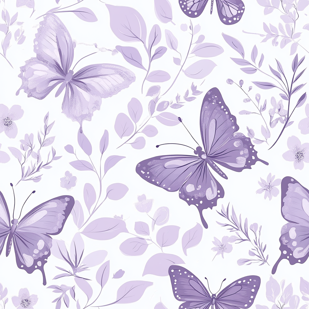 Beautiful butterfly and floral garden pattern design