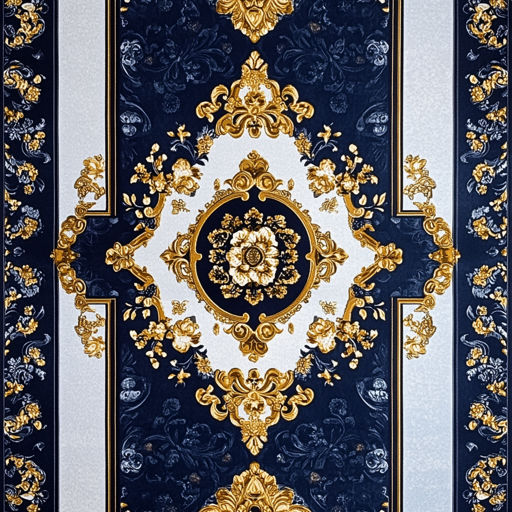 Beautiful dark blue, white, black and gold-yellow flag design.