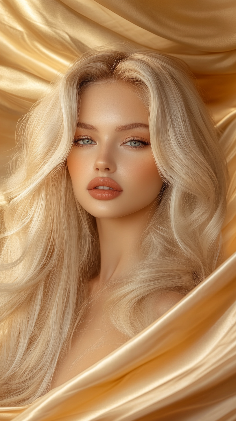 Beautiful model in golden canopy