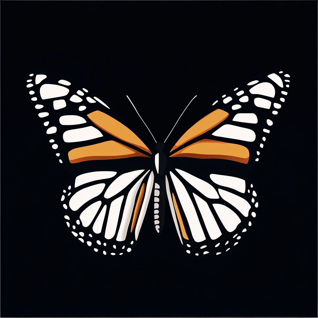 Beautiful monarch butterfly on elegant black background