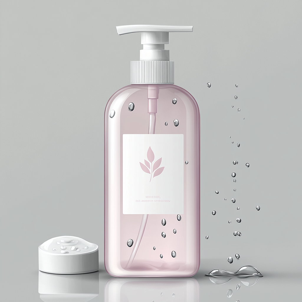 Beautiful watercolor illustration of luxury shampoo bottle