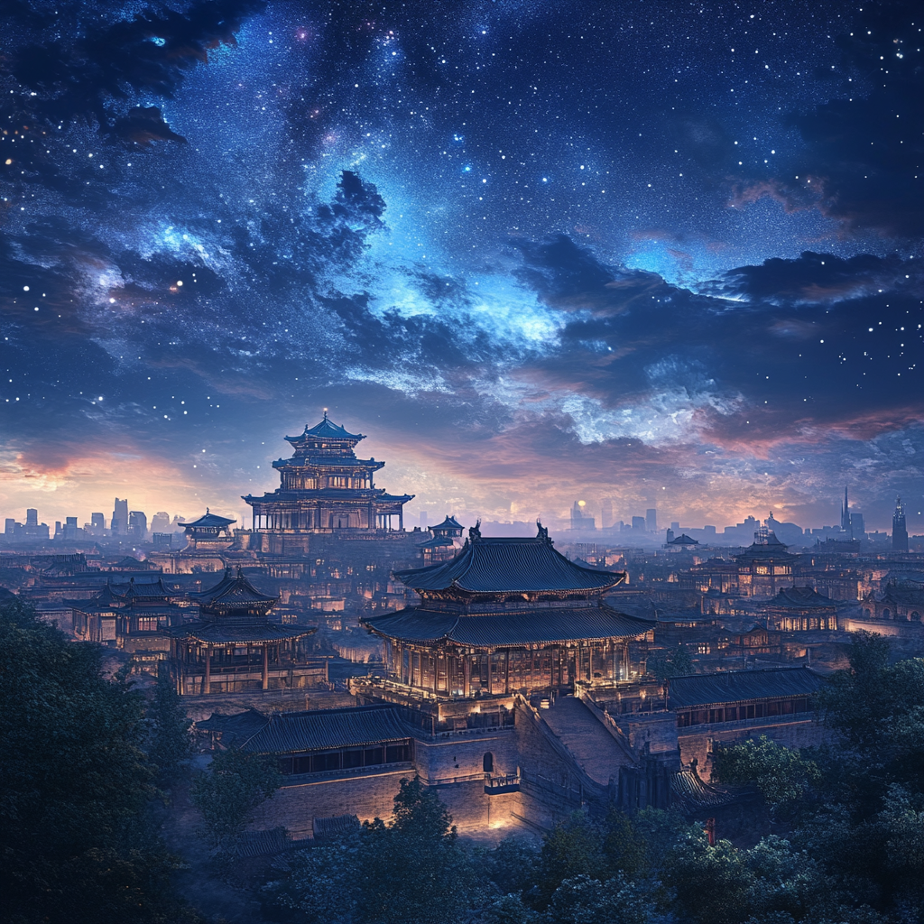 Beijing City View - Imaginative 3D Castle Render