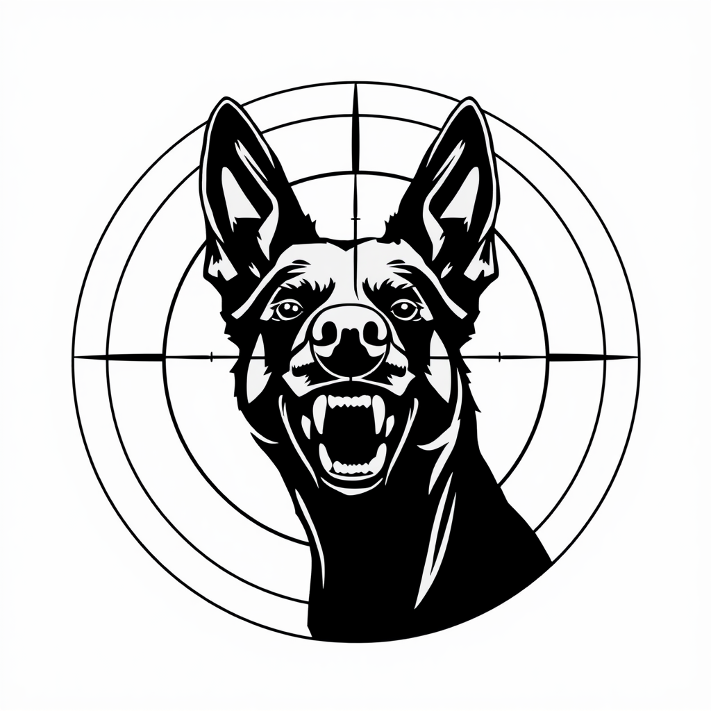 Belgian Malinois in Bulls Eye Scope Logo