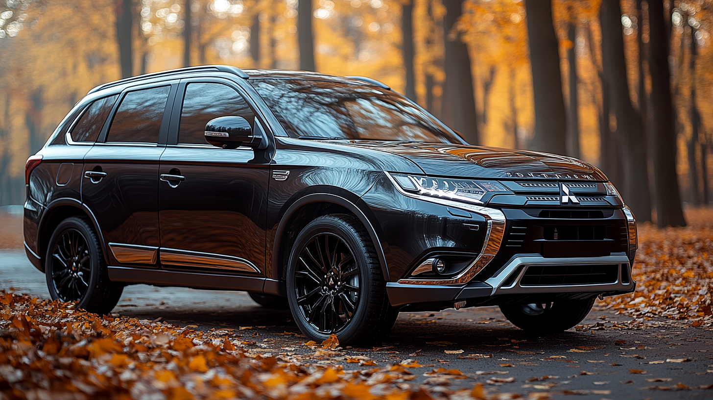 Black Mitsubishi Outlander in Japan, Morning Shot, Sony Mirrorless 8K 