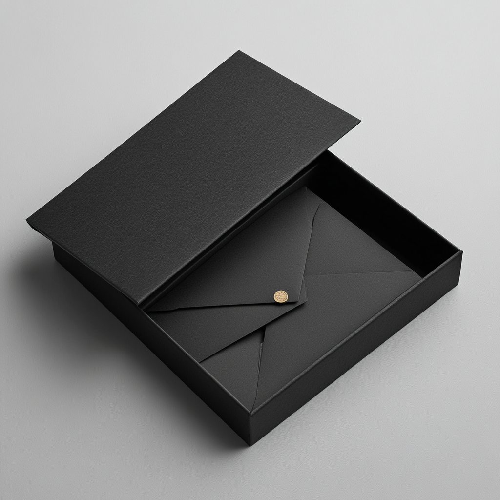 Black Presentation Box with Premium Envelope