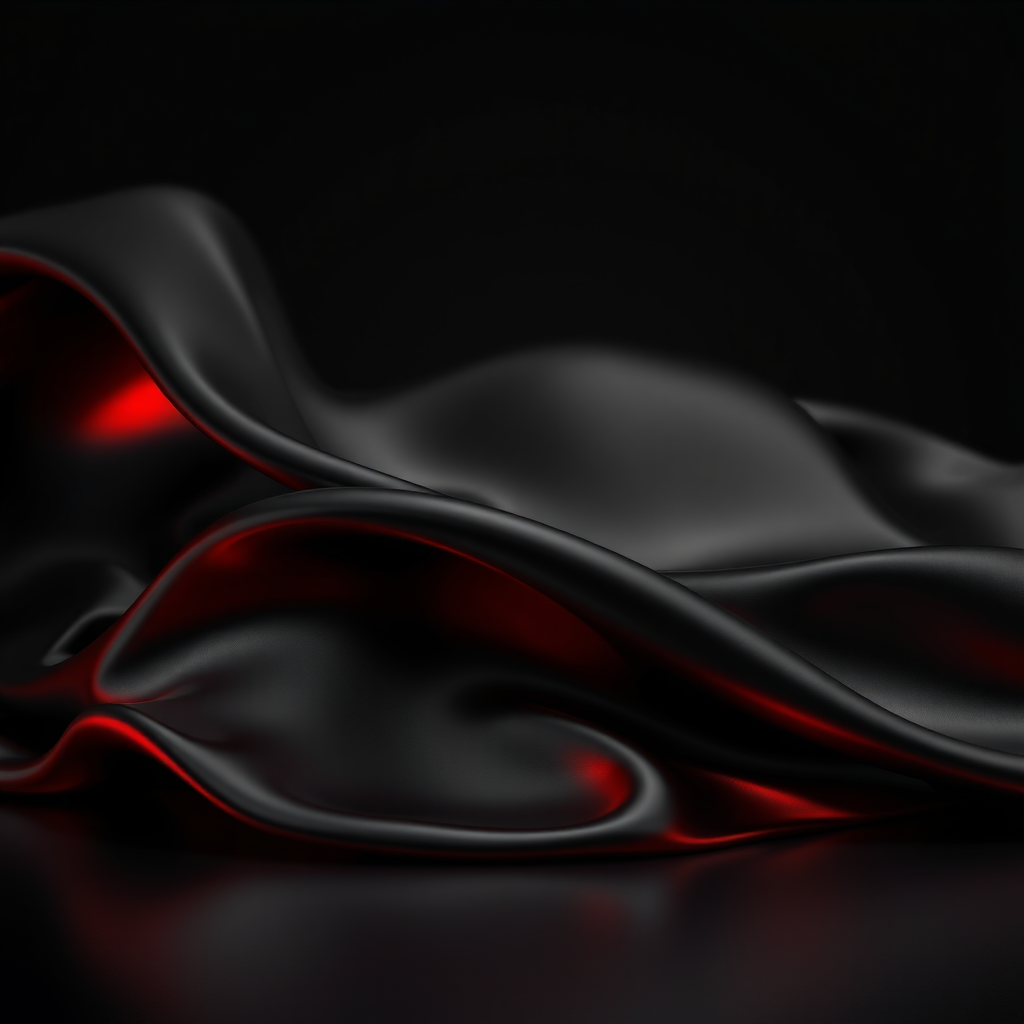 Black Silk Abstract Wallpaper with Red Light Reflections