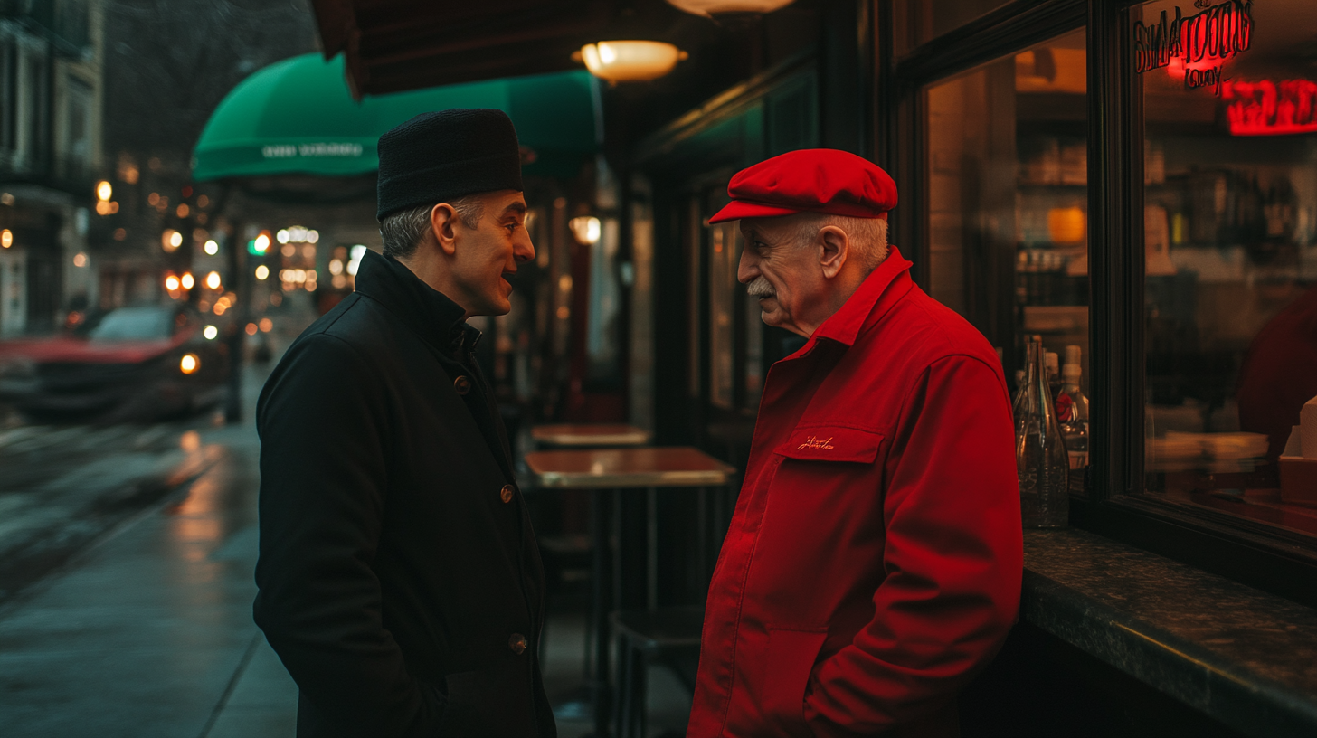 Black and Red Men in New York Restaurant