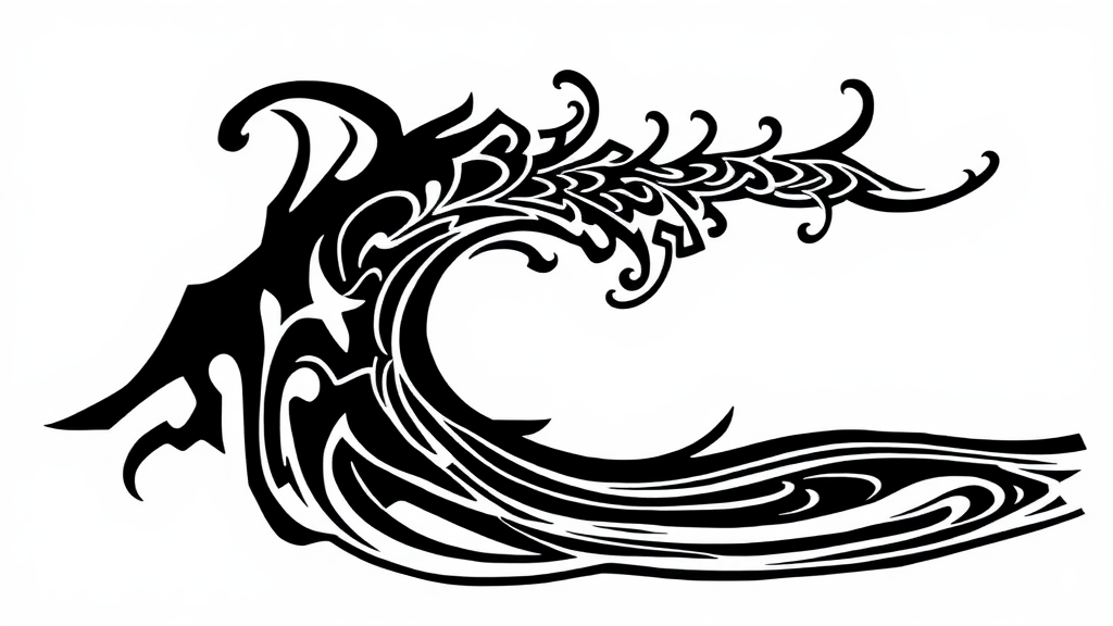 Black and white water design with Maori style