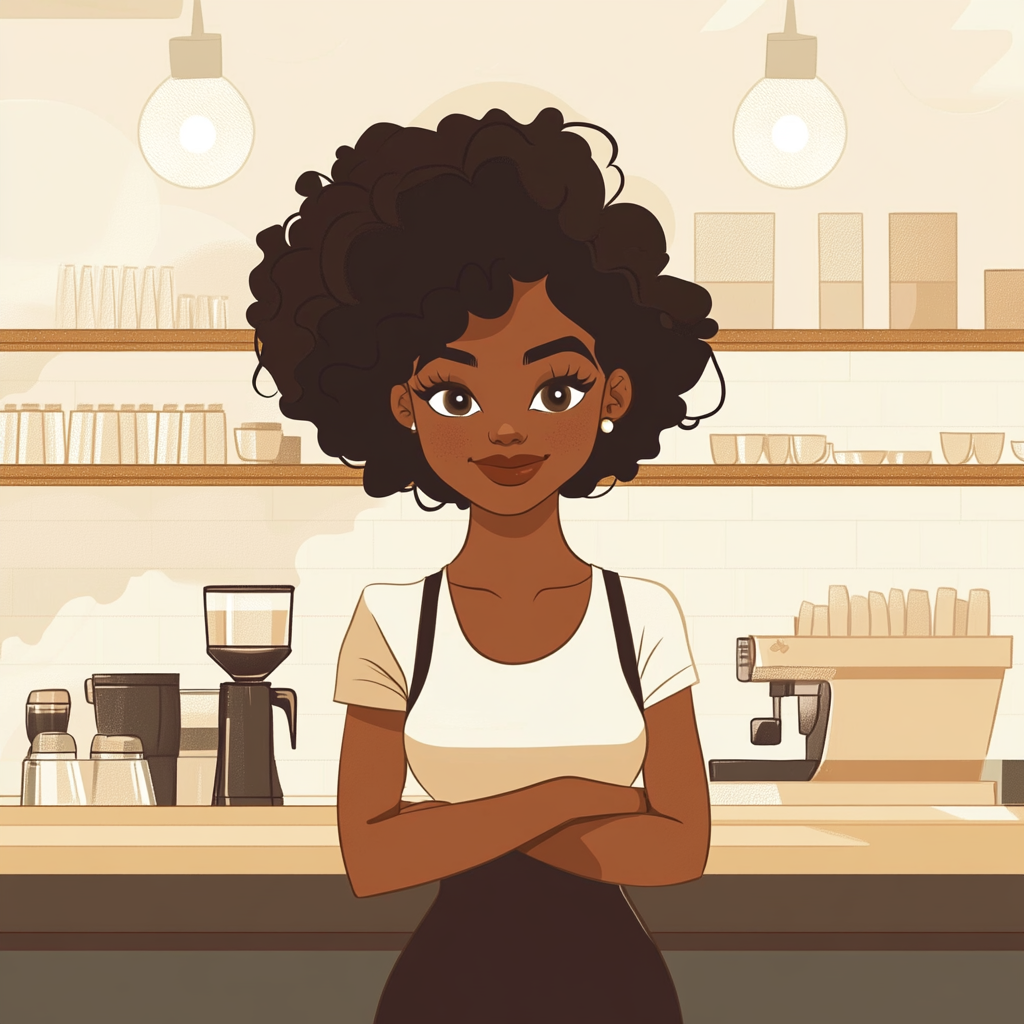 Black woman frustrated over lack of funding for cafe.