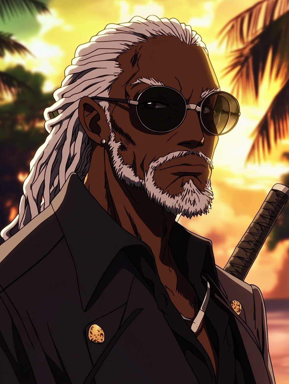 Blind Jamaican Samurai at Sunset