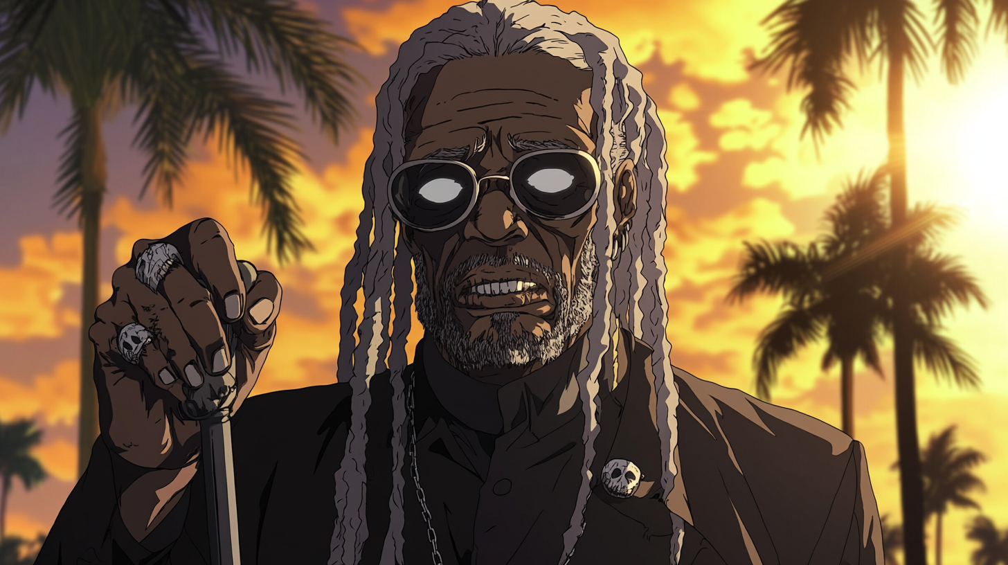 Blind Jamaican Zombie Priest: Anime Style, 1980's Hip