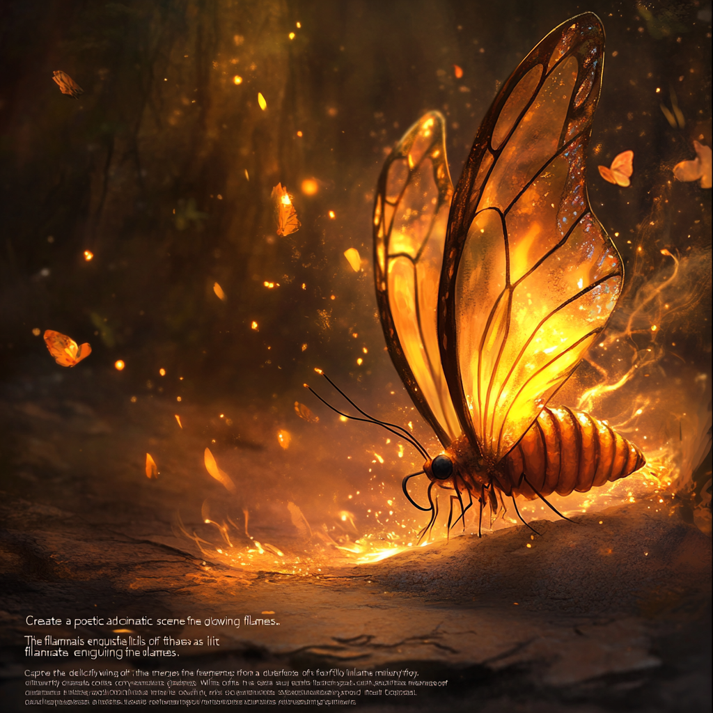 Blossoming Butterfly: A Fiery Transformation in Nature