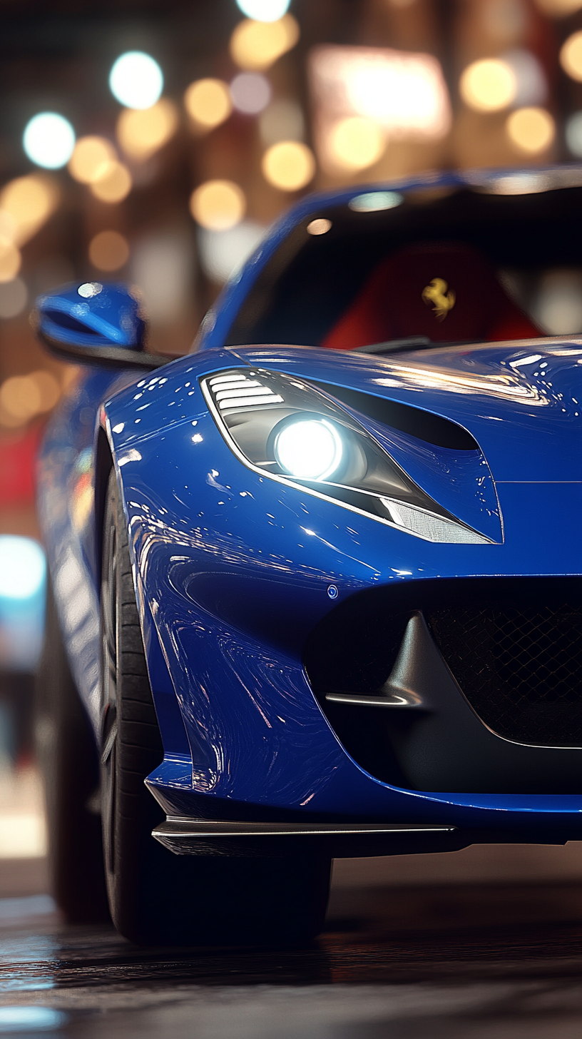 Blue Ferrari 812 Superfast: Luxury and Sophistication