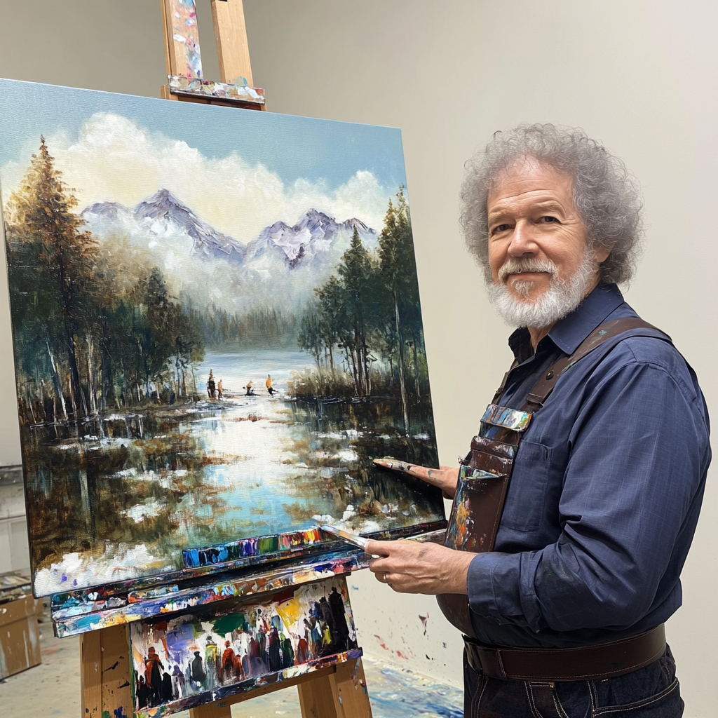 Bob Ross Wet on Wet Oil Painting Inception