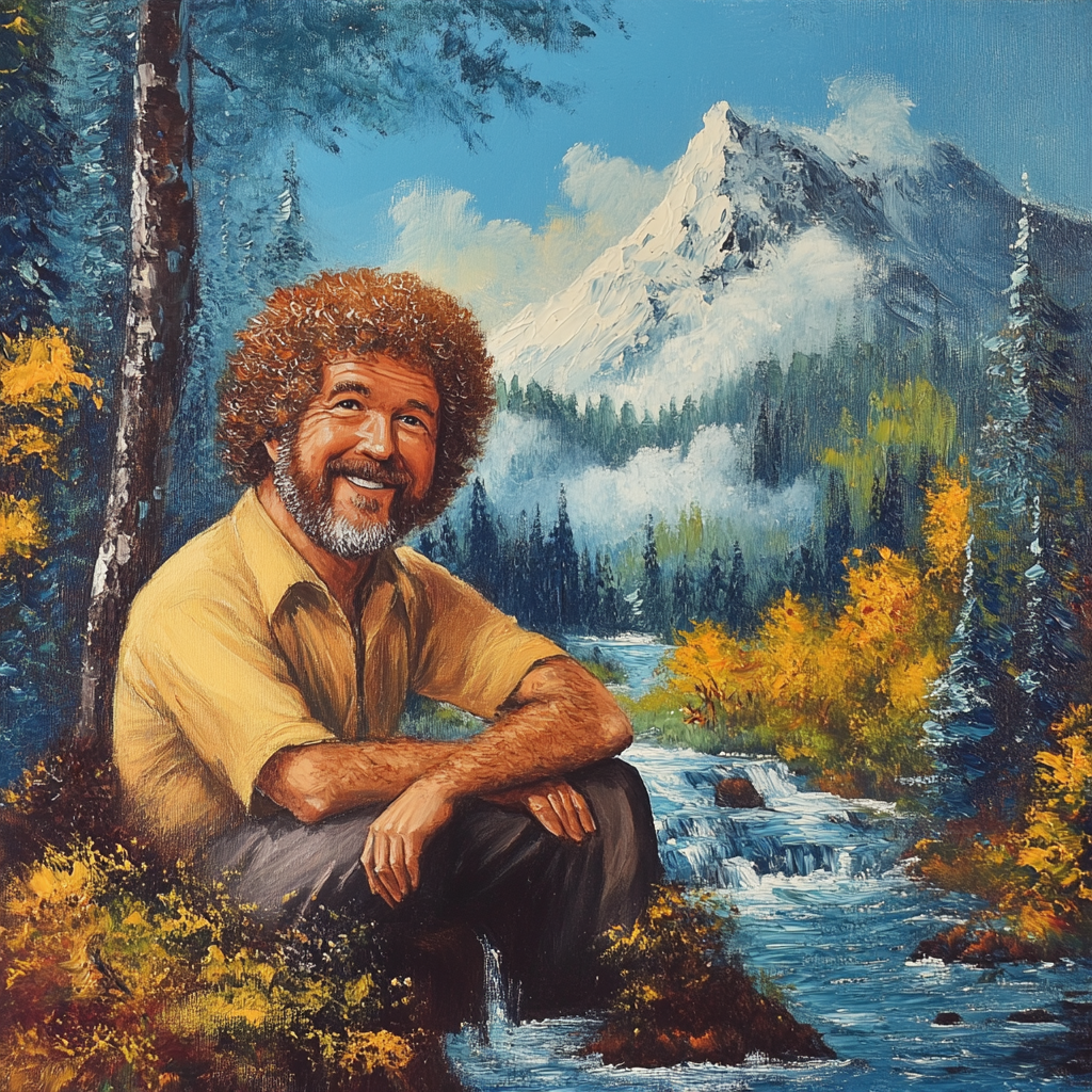 Bob Ross Wet on Wet Oil Painting Tutorial