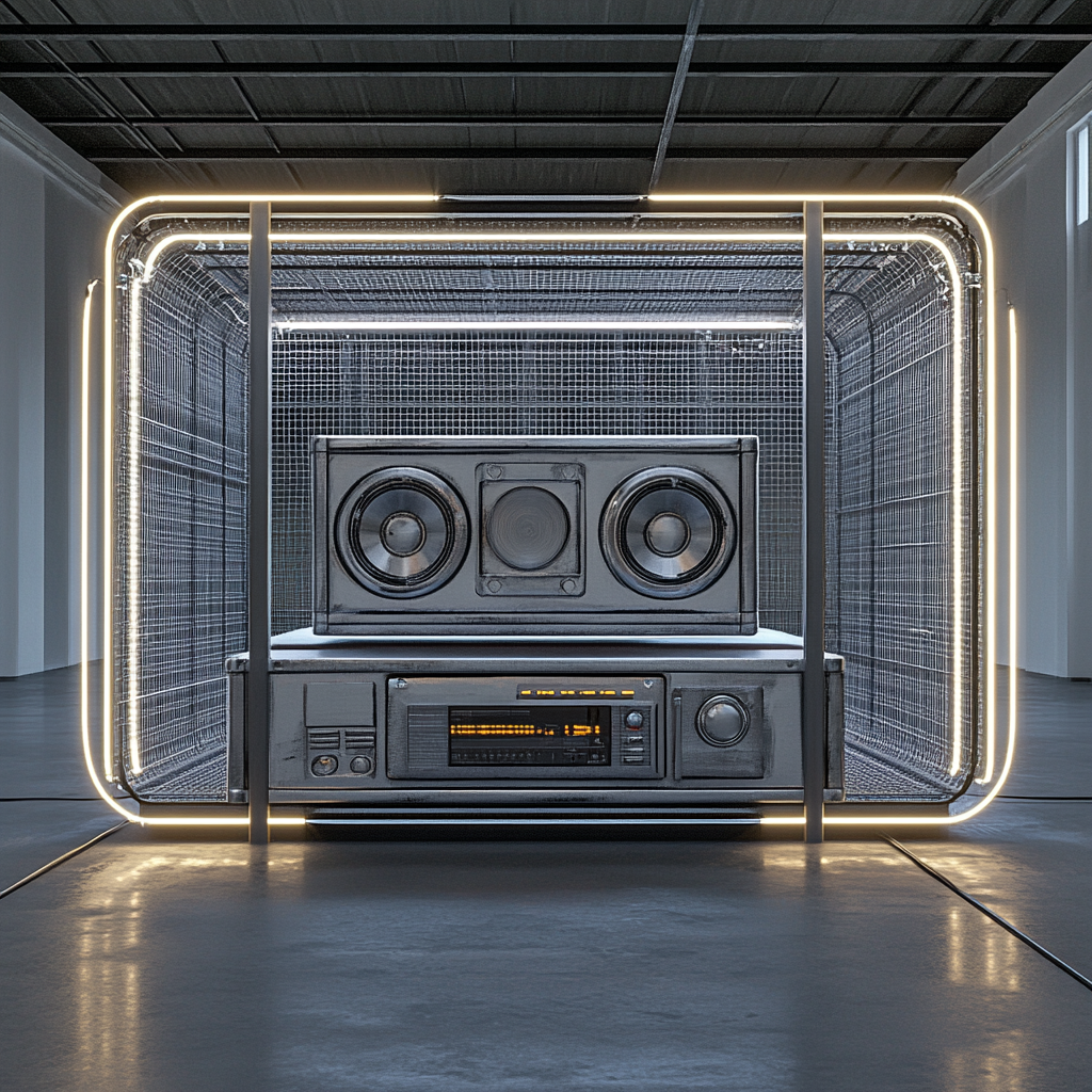 Boombox-inspired Open Space Studio Installation Design