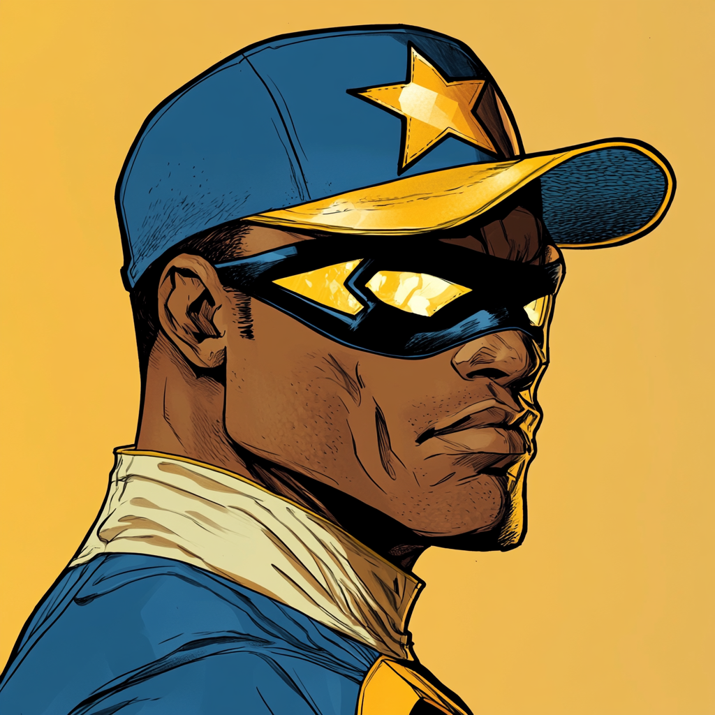 Booster Gold in Washington Commanders hat, Pixar Style