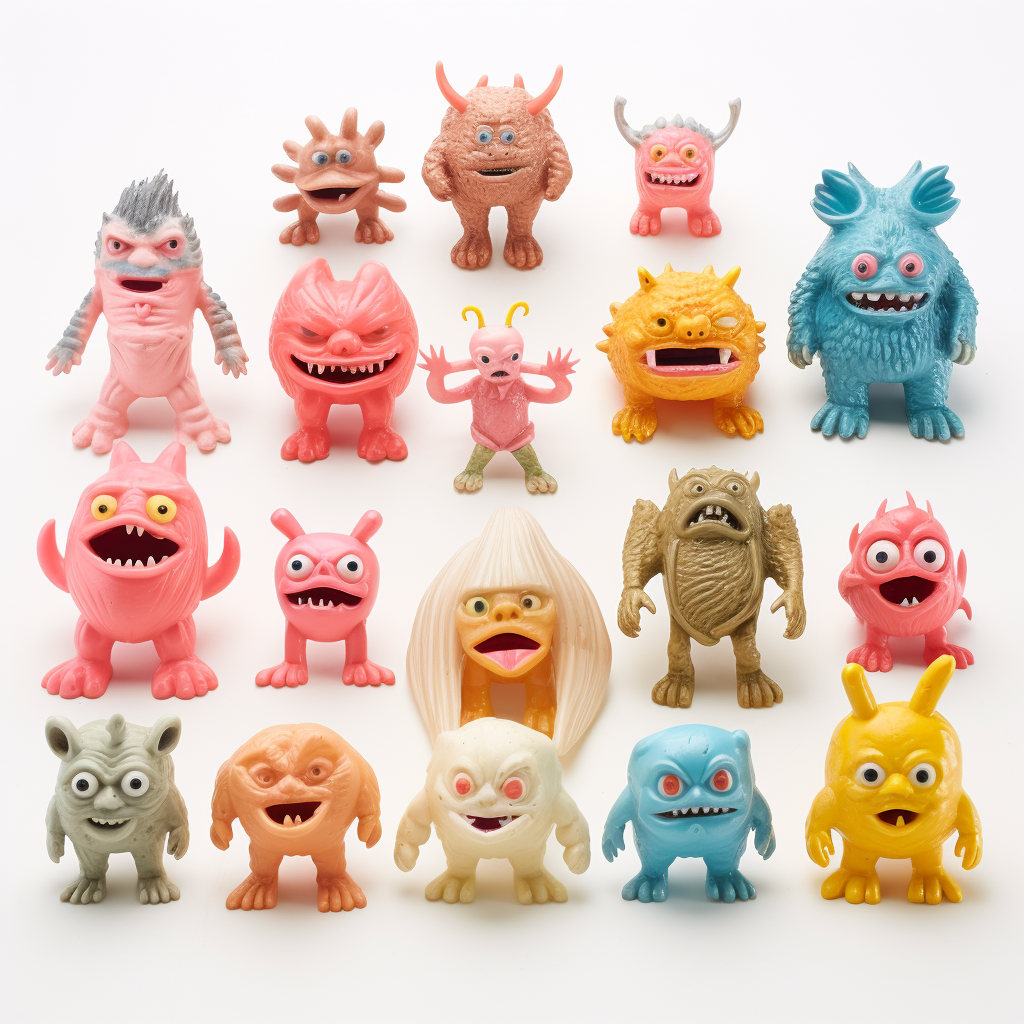 Bootleg toy monster characters from 1960s Japan toy collection