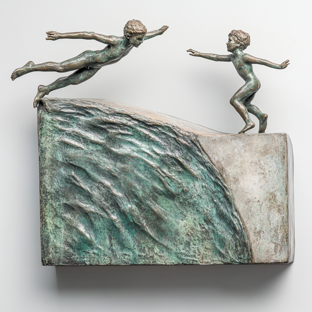 Boys Diving: Playful and Elegant Sculpture