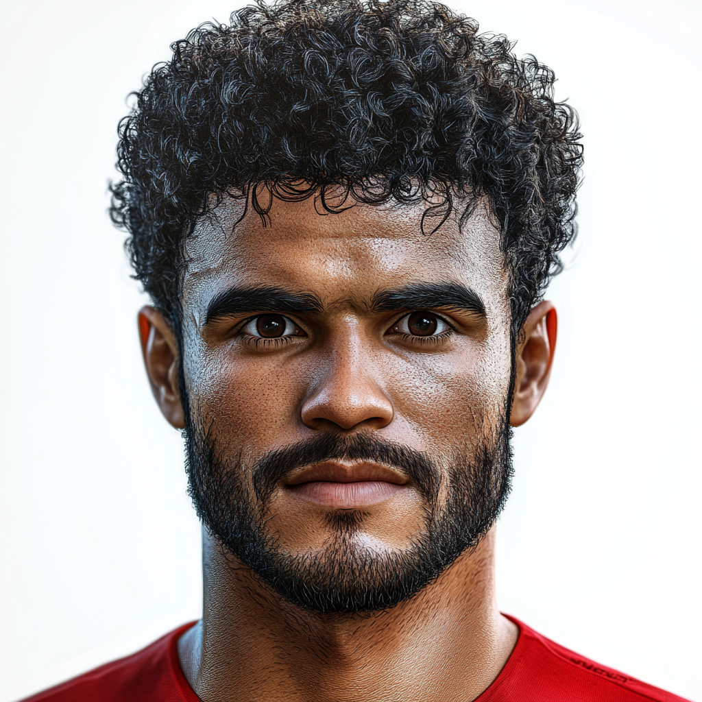 Brazilian soccer player with 8k portrait, realistic features.