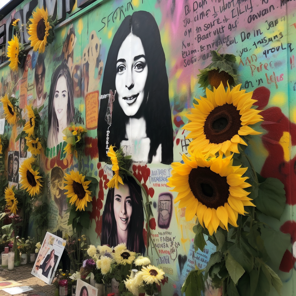 Bright smiley wall in memory of young woman