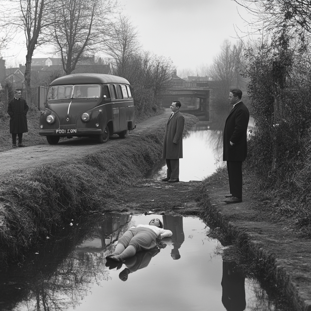 British police detective and divers investigate drowned woman.