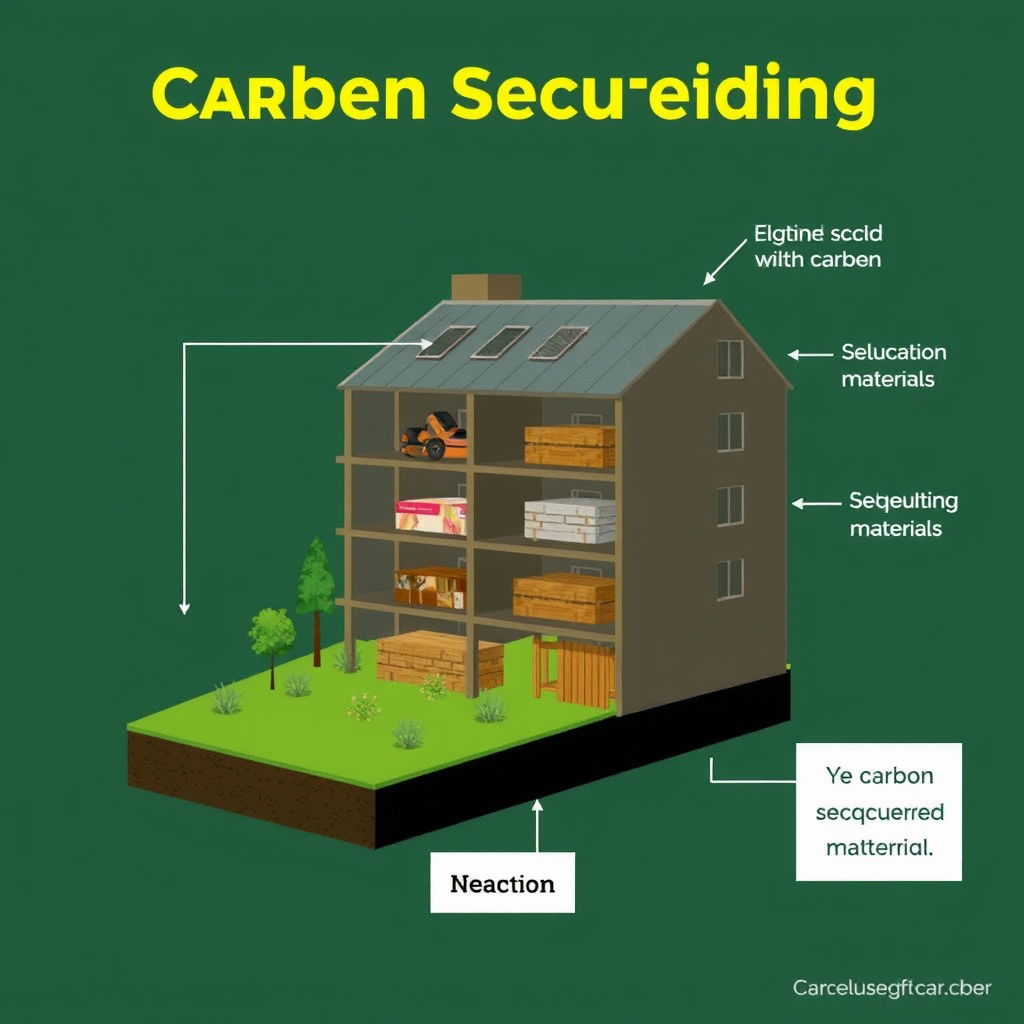 Building chart displays how materials store carbon in presentation.