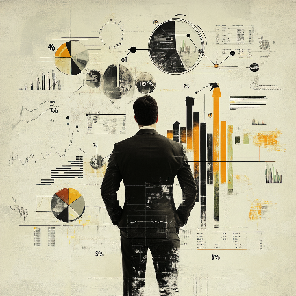 Business Professional Analyzing Charts and Graphs for Profitability.