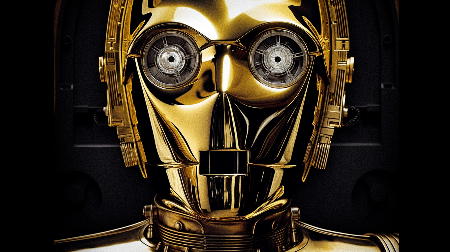 C-3PO: Golden Robot with Expressive Eyes