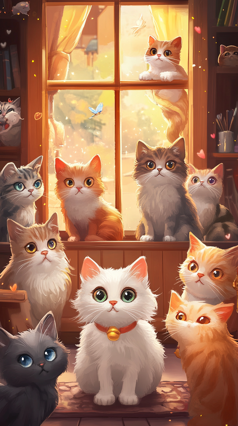 Calm Cat Puzzle Game with Healing Cats Design